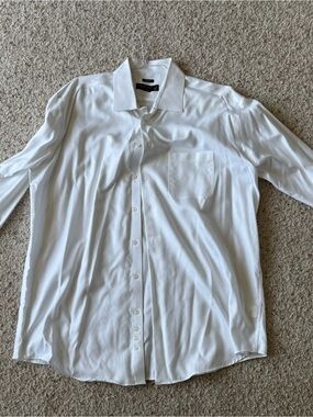Pronto Uomo White Men's Long-Sleeve Dress Shirt